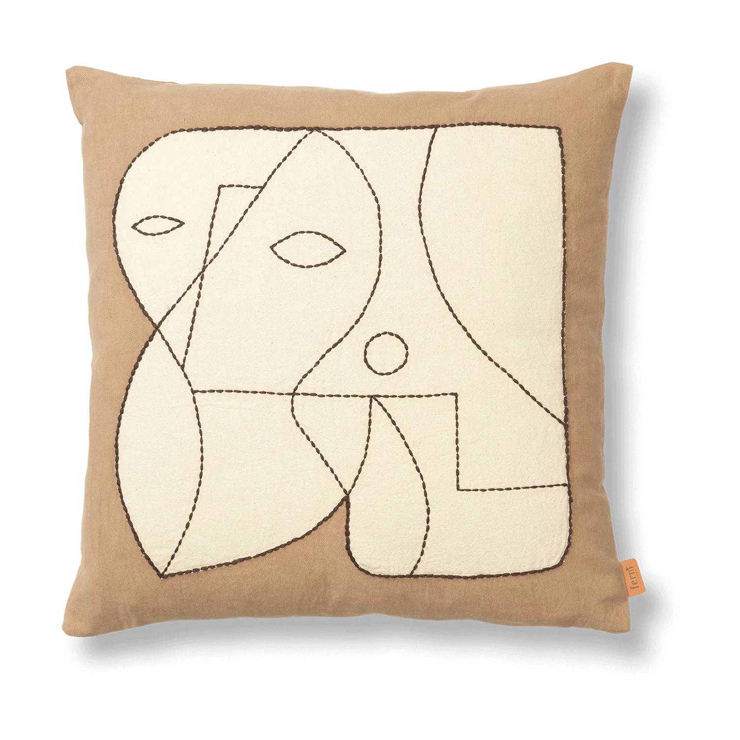 Figure putetrekk 50 x 50 cm, Dark Taupe-Off-white Ferm Living
