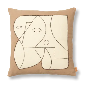 Figure putetrekk 50 x 50 cm - Dark Taupe-Off-white - Ferm Living