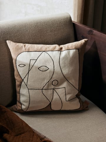 Figure putetrekk 50 x 50 cm - Dark Taupe-Off-white - Ferm Living