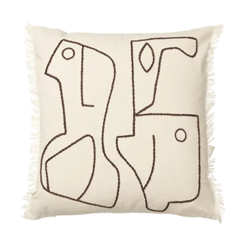 Figure putetrekk 50 x 50 cm - Off-white-Coffee - Ferm Living