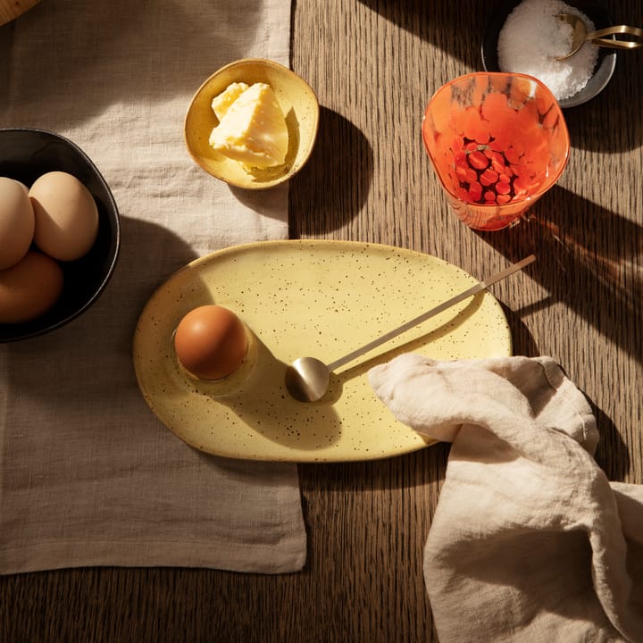 Flow frokosttallerken 14x23,5 cm, Yellow speckle Ferm Living