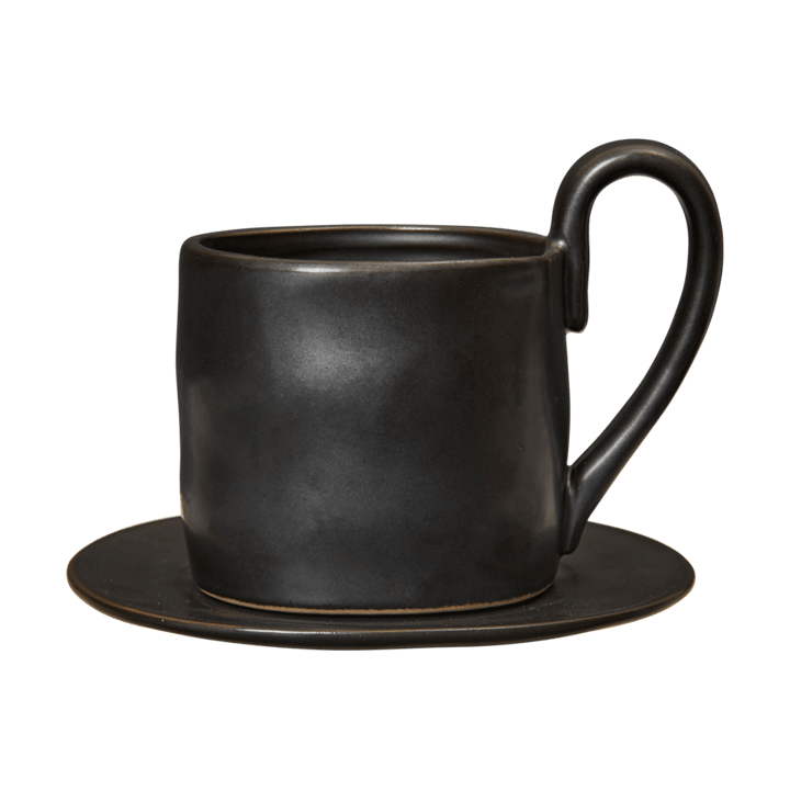 Flow kopp med fat 25 cl - Black - Ferm Living