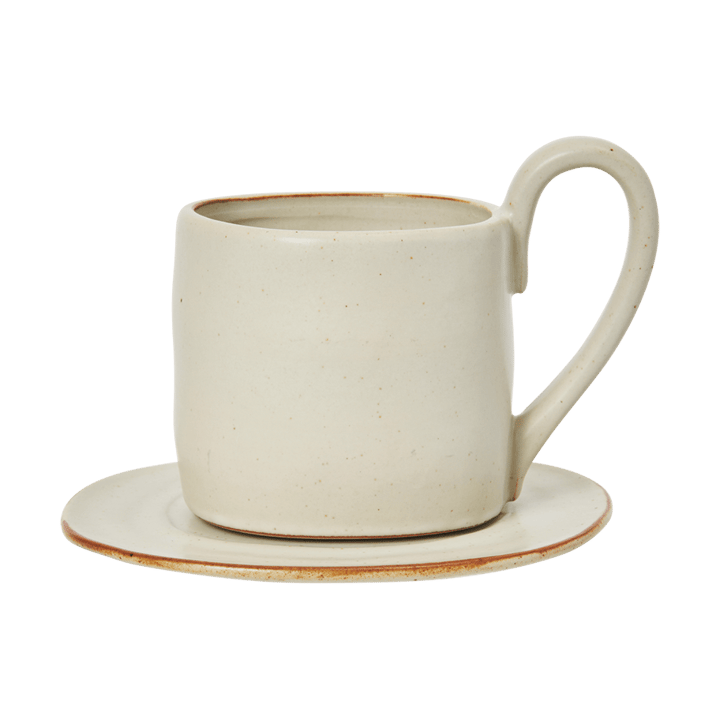 Flow kopp med fat 25 cl - Off-white speckle - Ferm Living