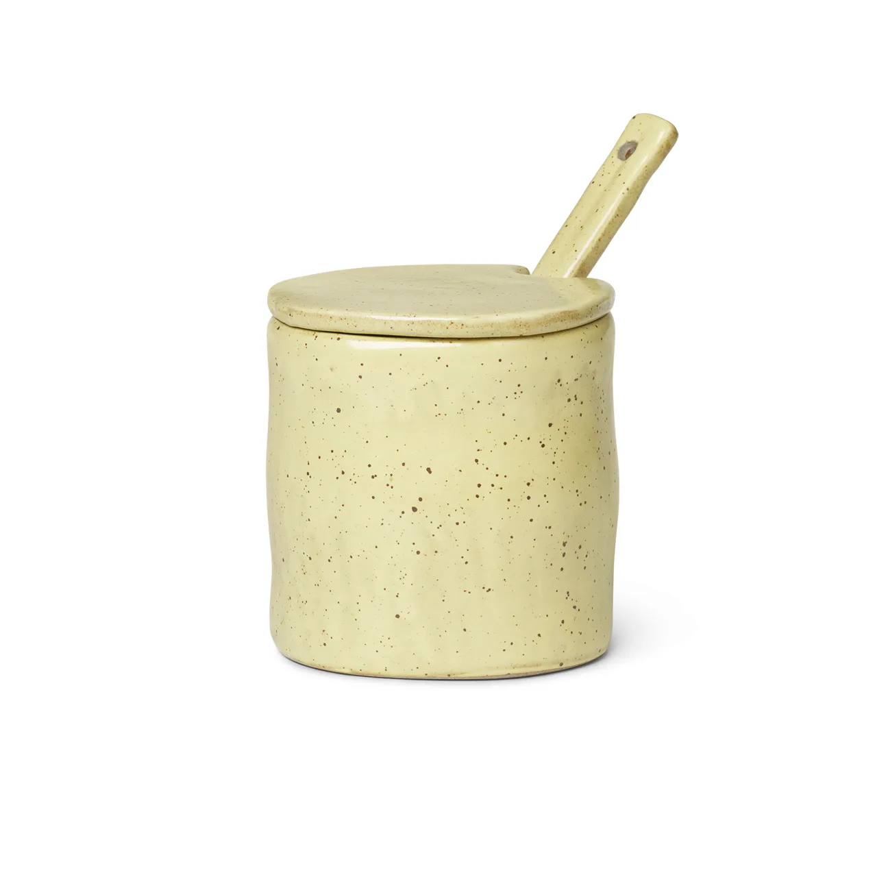 Flow syltetøykrukke med skje, Gulspettet Ferm Living