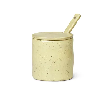 Flow syltetøykrukke med skje - Gulspettet - Ferm Living