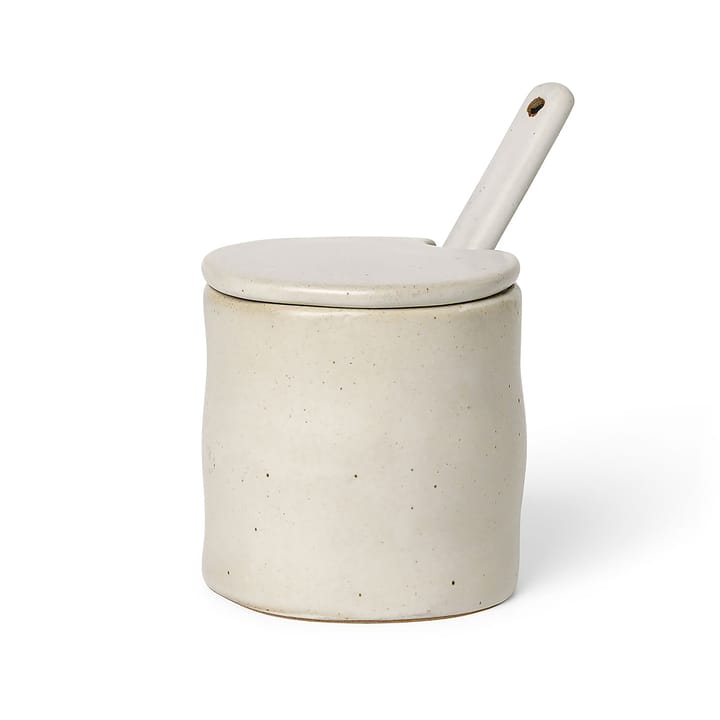 Flow syltetøykrukke med skje - Off-white speckle - Ferm Living