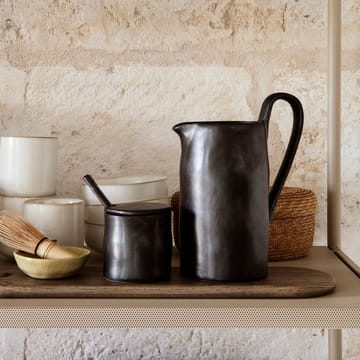 Flow syltetøykrukke med skje - Svart - Ferm Living