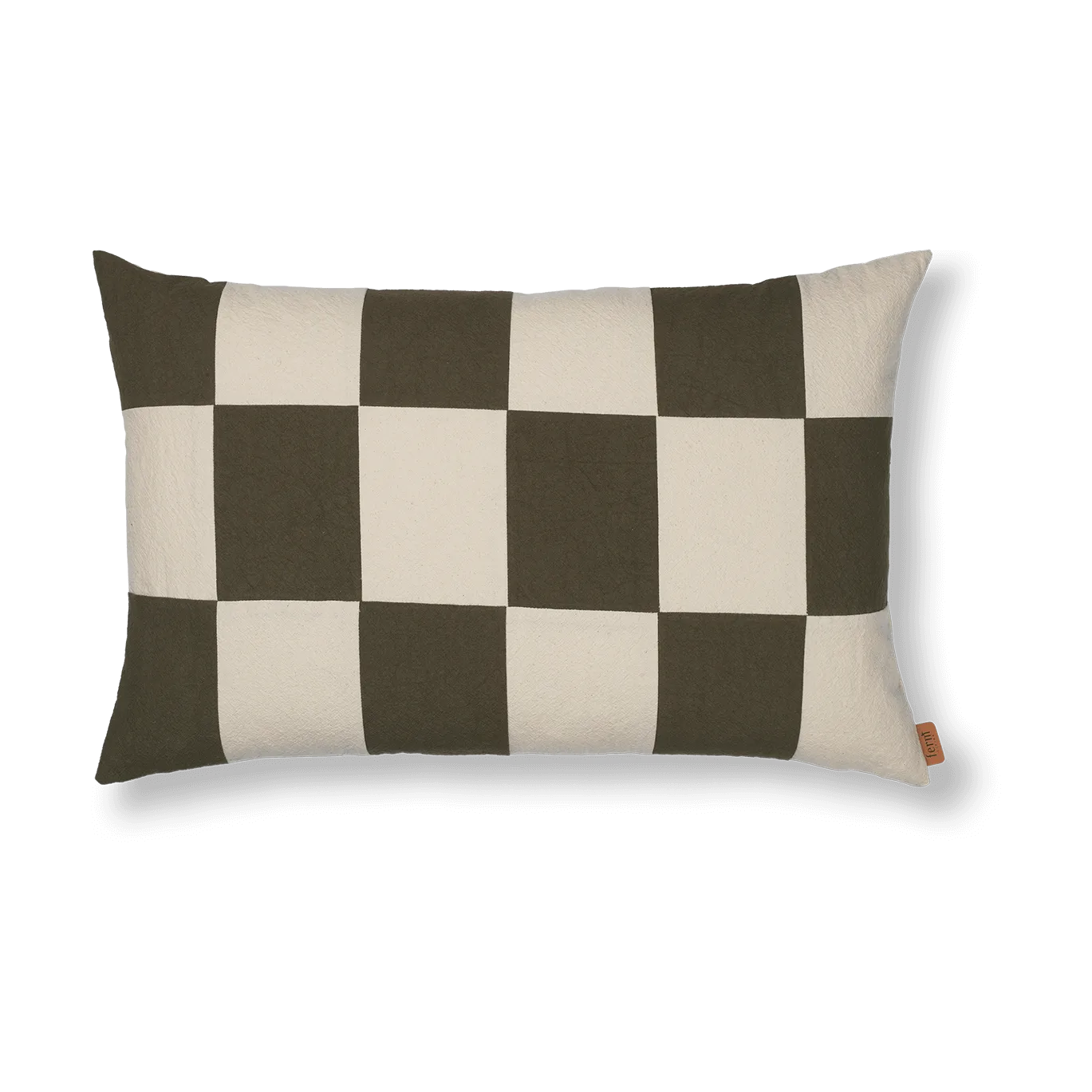 Fold patchwork putetrekk 40x60 cm, Dark Olive -undyed Ferm Living