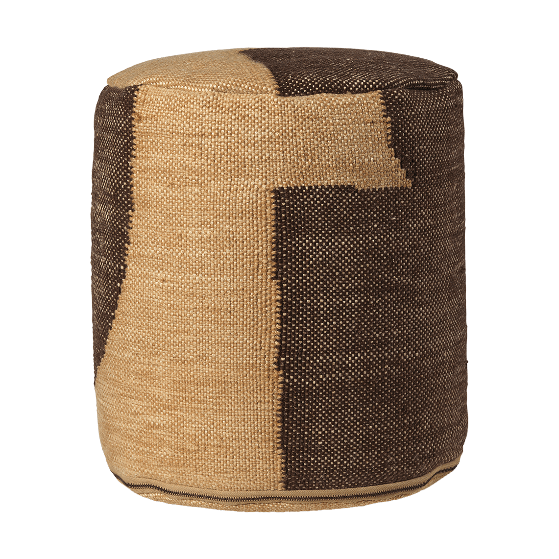 Ferm Living Forene cylinder pouf sittepuff 38x42 cm Tan-Chocolate