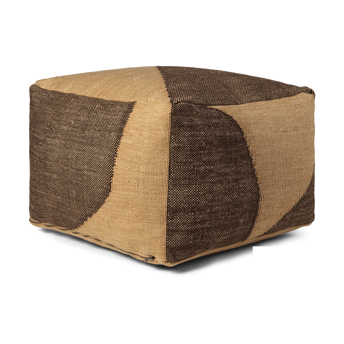 ferm LIVING - Forene Square Puff Tan/Chocolate
