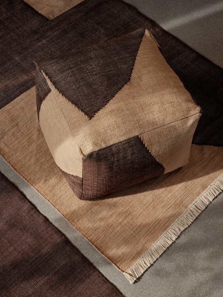 Forene square pouf sittepuff 60x60x40 cm, Tan-Chocolate Ferm Living