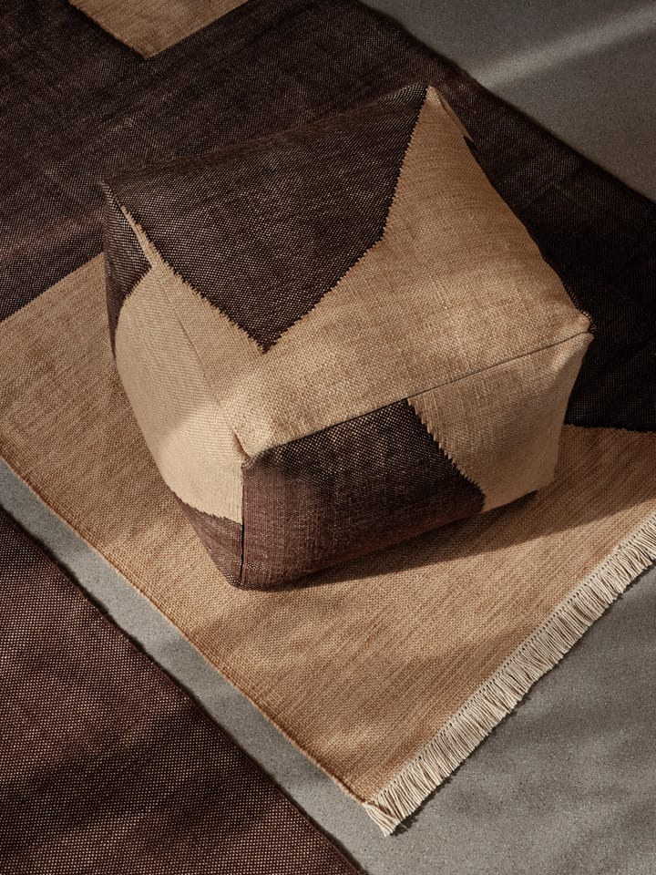 Forene square pouf sittepuff 60x60x40 cm - Tan-Chocolate - ferm LIVING