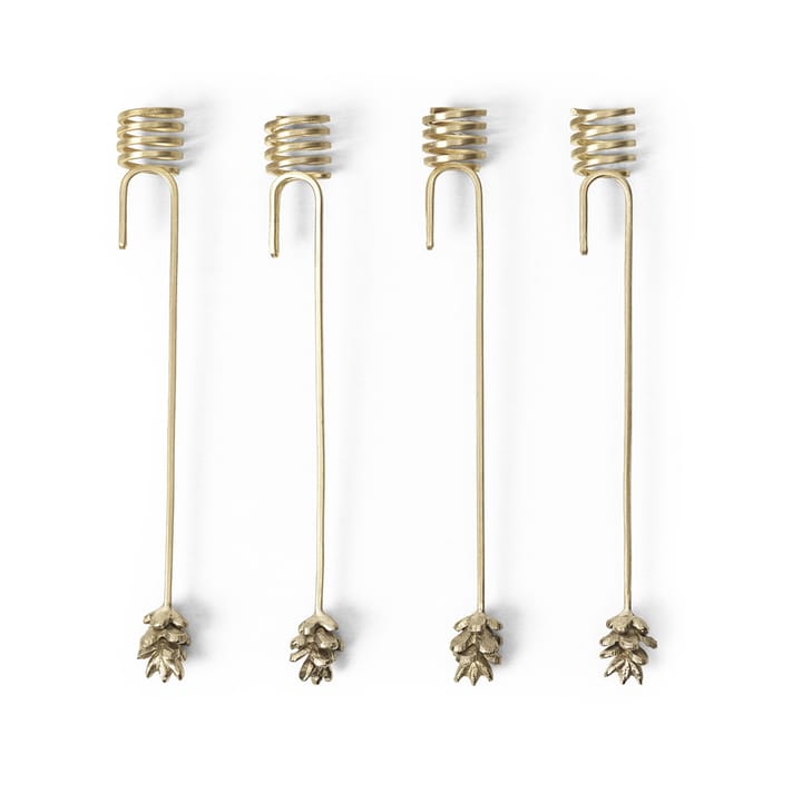 Forest lysholder til juletre 4-pakning - Brass - Ferm LIVING