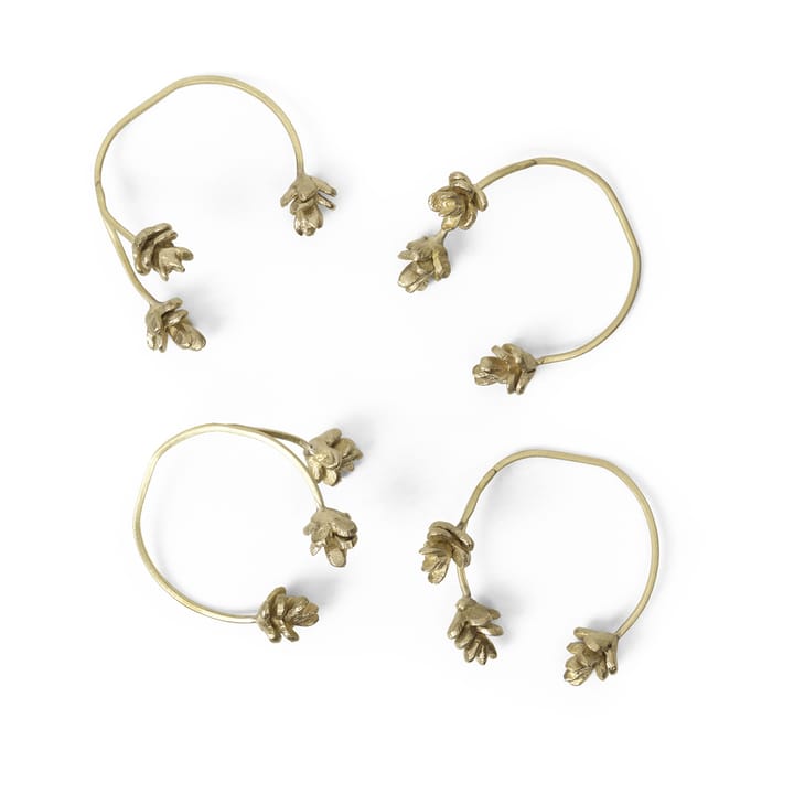 Forest serviettring 4-pakning - Brass - Ferm Living