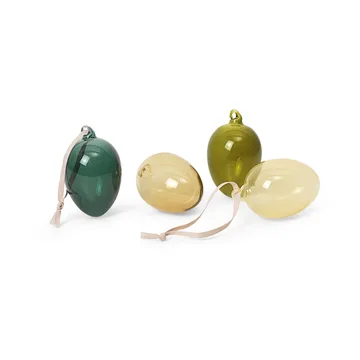 Glass easter eggs 4-pakning - Mixed dark - Ferm Living