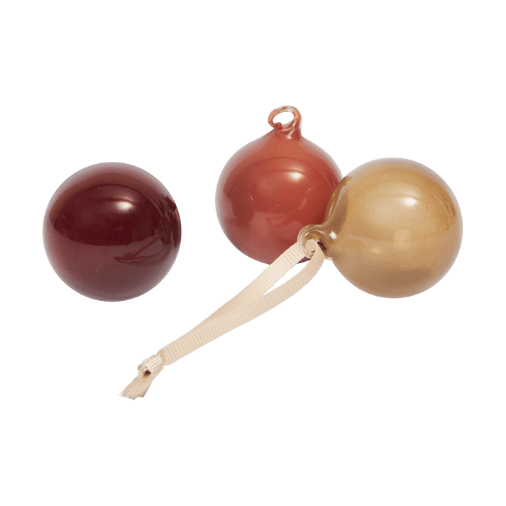 Glasskule julekuler S Ø4 cm 3 deler - Roseate Opaque - Ferm Living