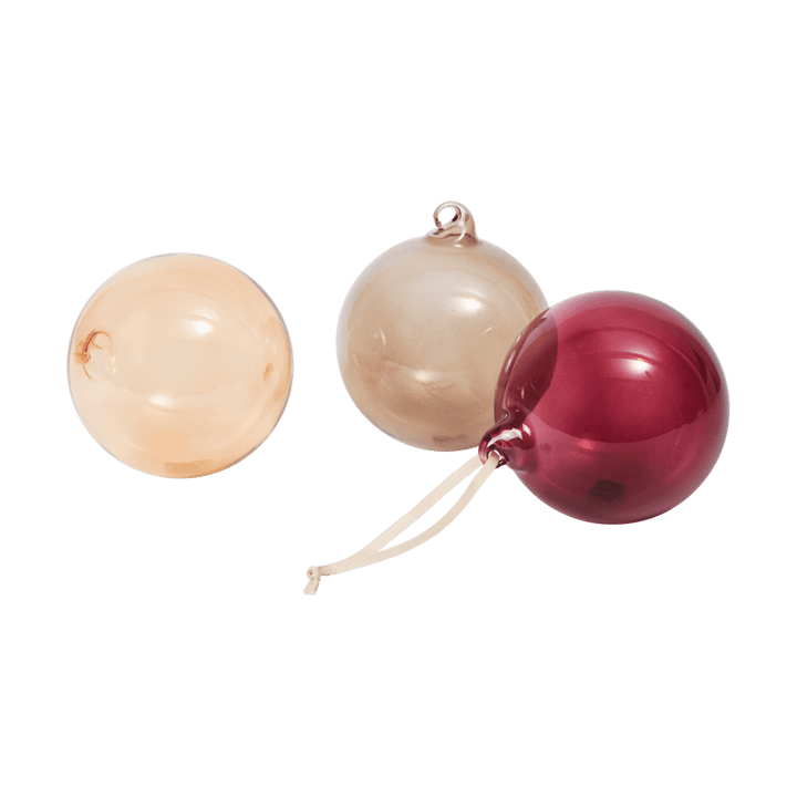 Glasskule julkulor L Ø10 cm 3 deler - Roseate Translucent - Ferm Living