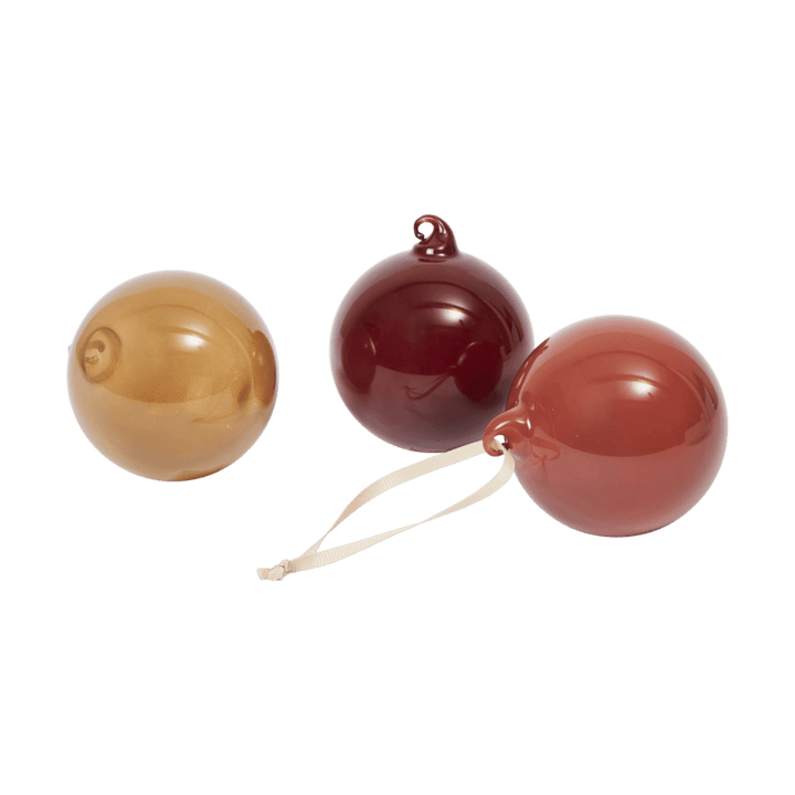Glasskule julkulor M Ø8 cm 3 deler - Roseate Opaque - Ferm Living