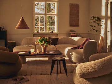 Grova sofabord - Travertine, 155x55x34 m - Ferm Living