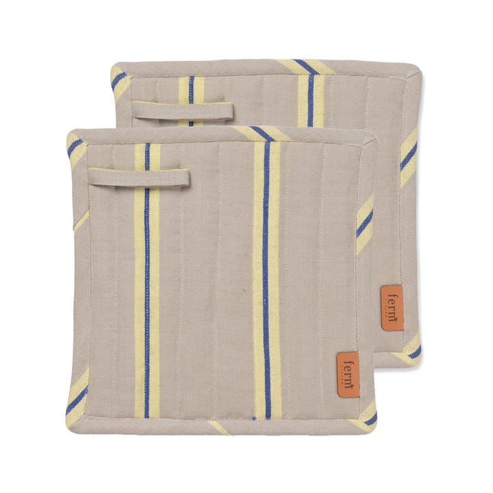 Hale grytelapp 2-stk. - Oyster-lemon-bright blue - Ferm LIVING
