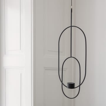 Hanging tealight lysekrone oval - svart - ferm LIVING