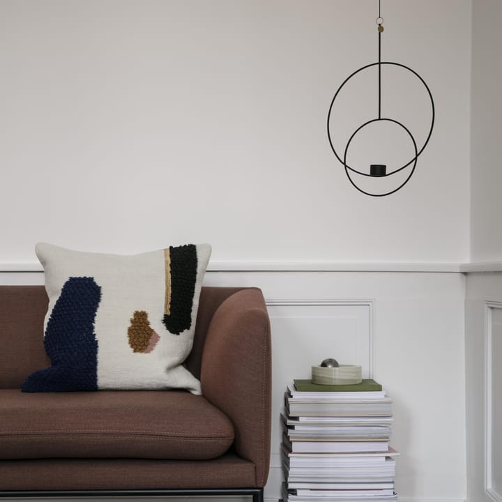 Hanging tealight lysekrone rund - svart - ferm LIVING