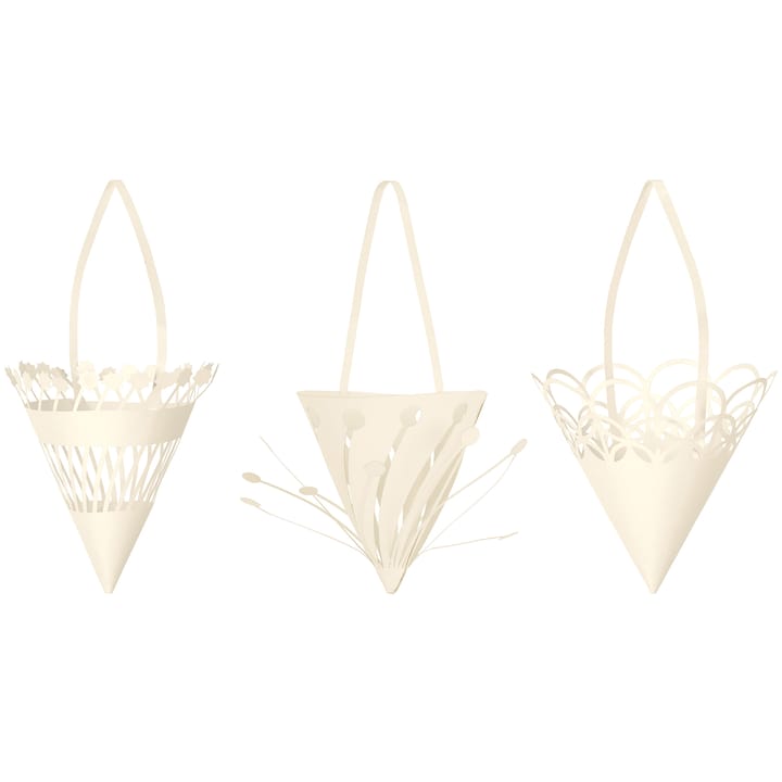 Hengende julekremmerhus Ø 10 cm 3-pakning - Offwhite - Ferm Living