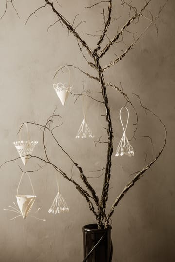 Hengende julekremmerhus Ø 10 cm 3-pakning - Offwhite - Ferm Living