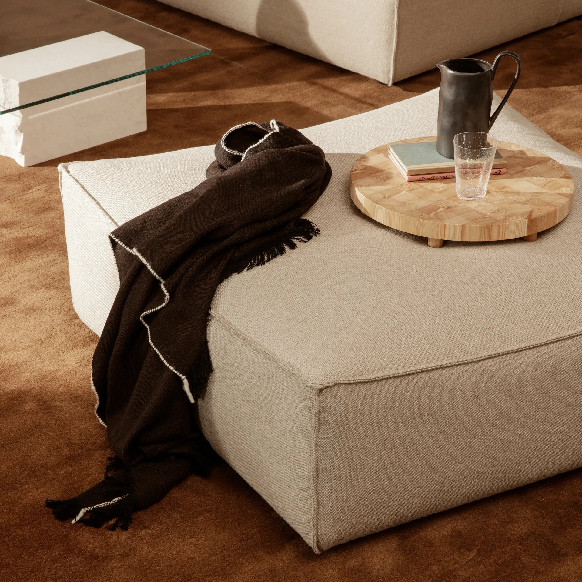 Herringbone pledd 120x180 cm, Dark coffee Ferm Living