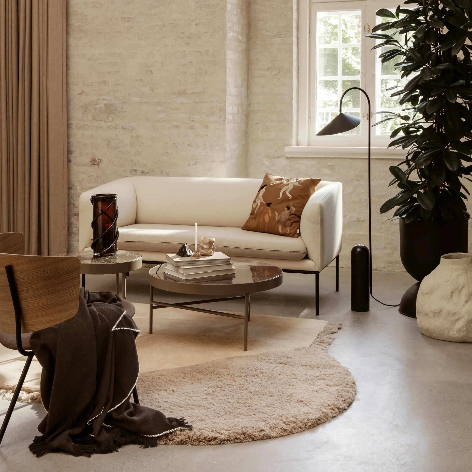 Herringbone pledd 120x180 cm, Dark coffee Ferm Living