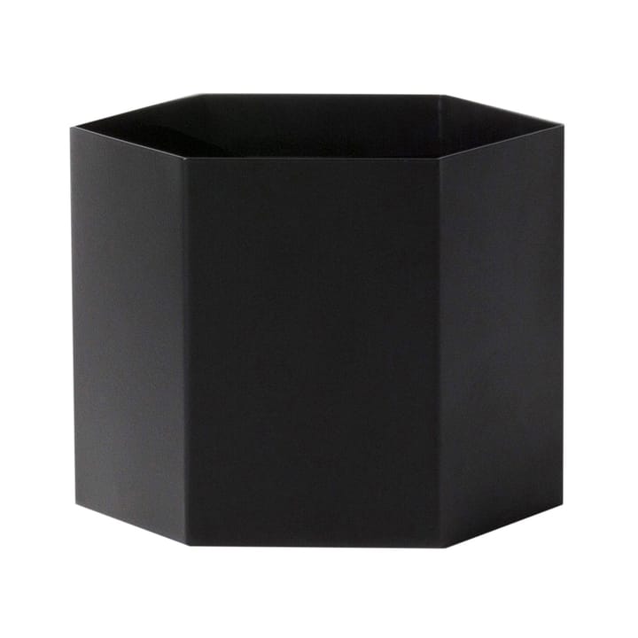 Hexagon blomsterpotte sort, x-large Ferm Living