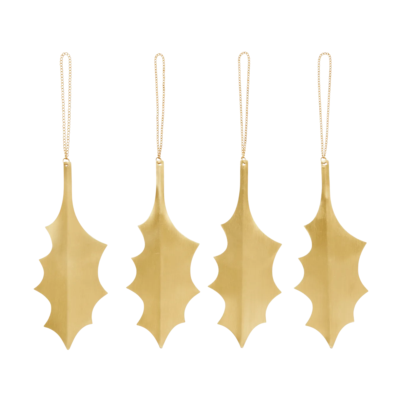 Holly leaf dekorasjonsanheng 13,5 cm 4-pakning, Messing Ferm Living