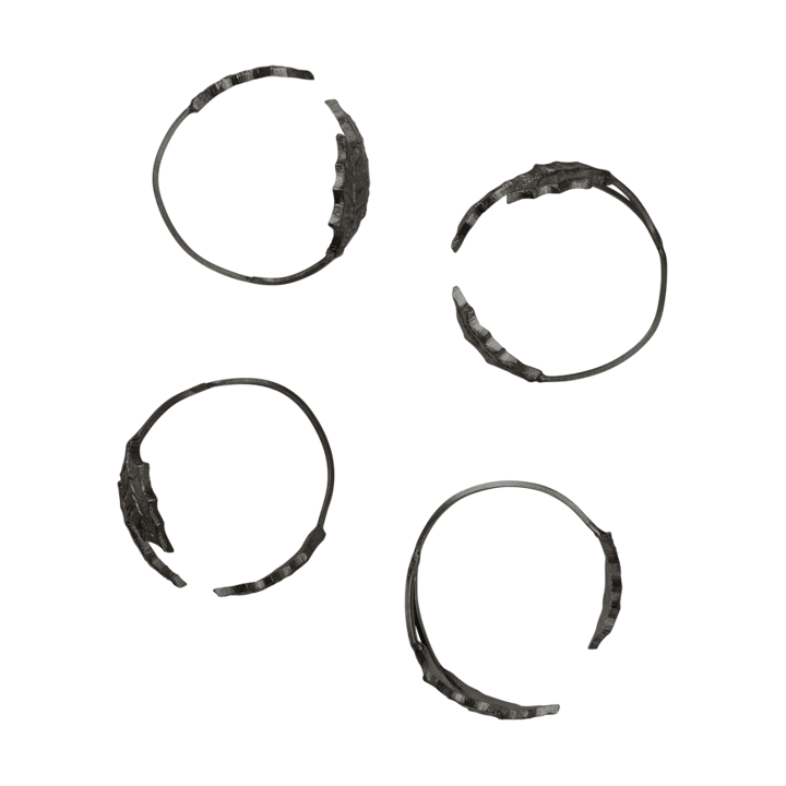 Holly leaf serviettring Ø5,3 cm 4-pack - Black Brass - Ferm Living