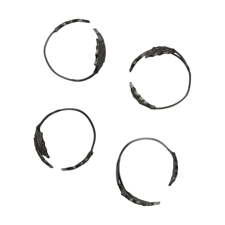 Ferm Living Holly leaf serviettring Ø5,3 cm 4-pack Black Brass