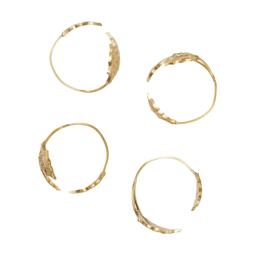 Ferm Living Holly leaf serviettring Ø5,3 cm 4-pack Messing