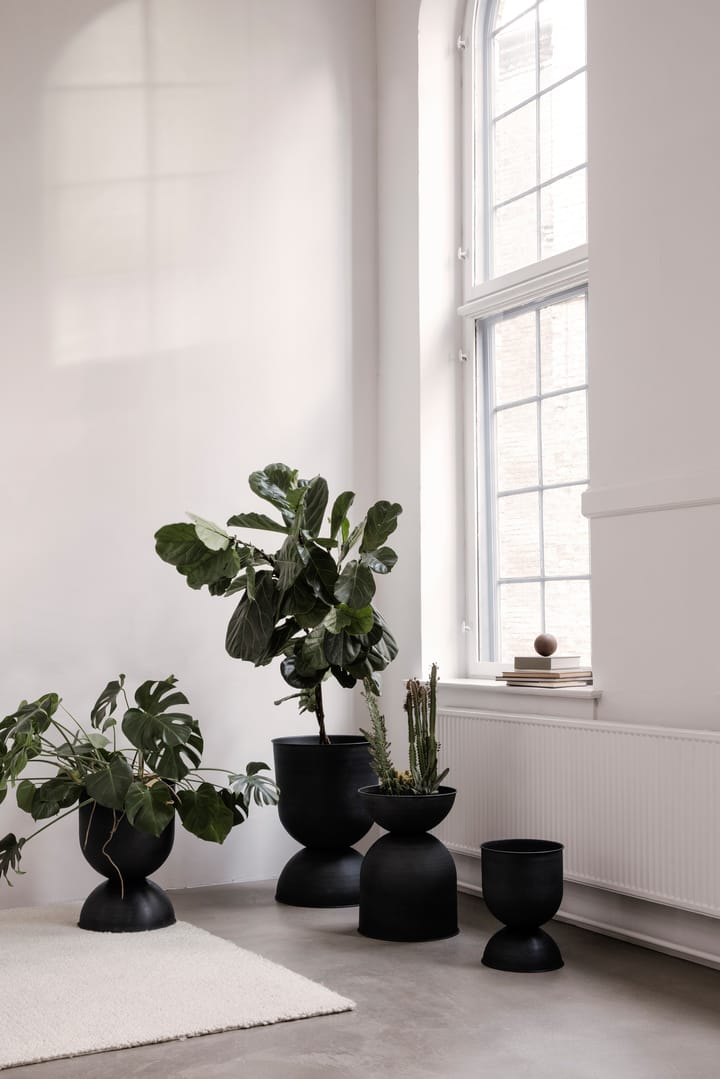 Hourglass krukke extra small Ø21 cm, Svart-mørkegrå Ferm Living