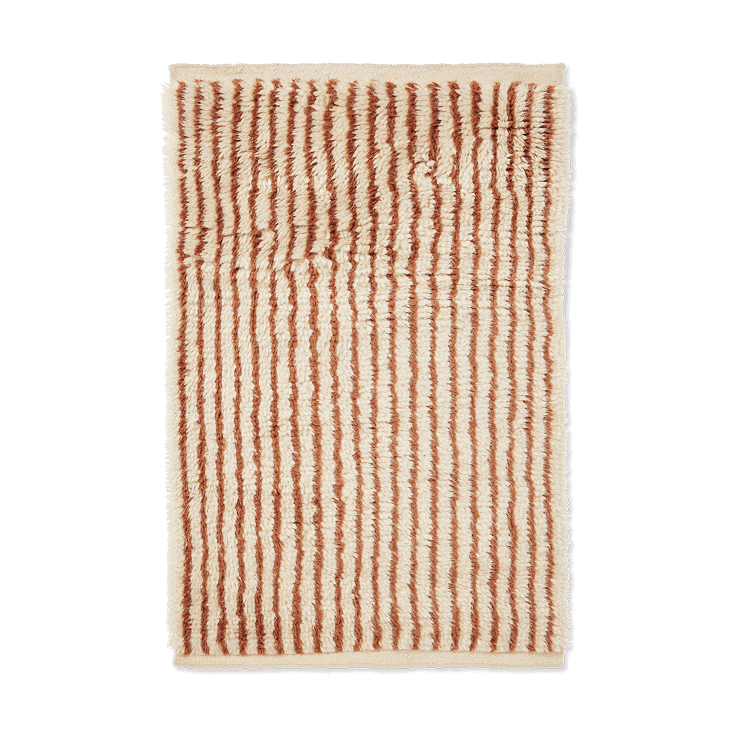 Bilde av Ferm Living Kami teppe Off white-red brown 80x120 cm