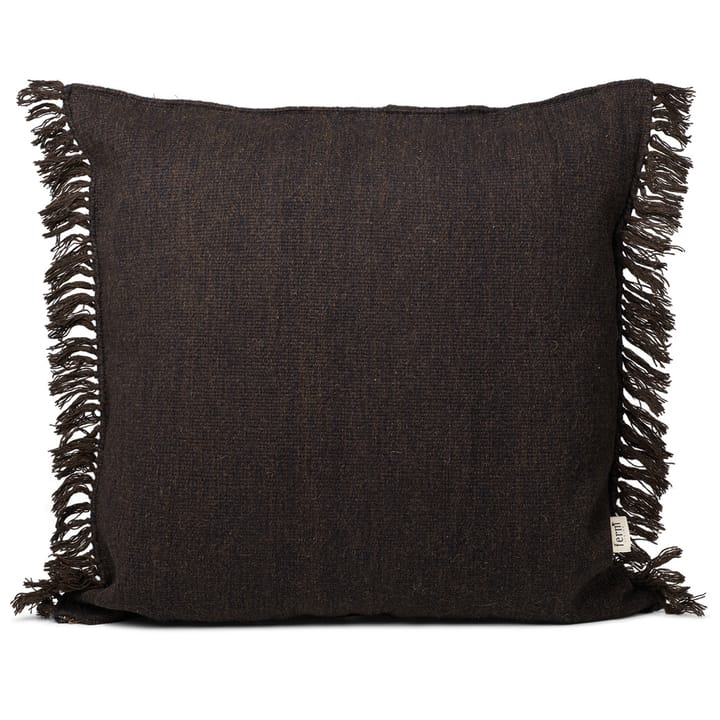 Kelim pute med frynser L 80 x 80 cm, Dark melange Ferm Living