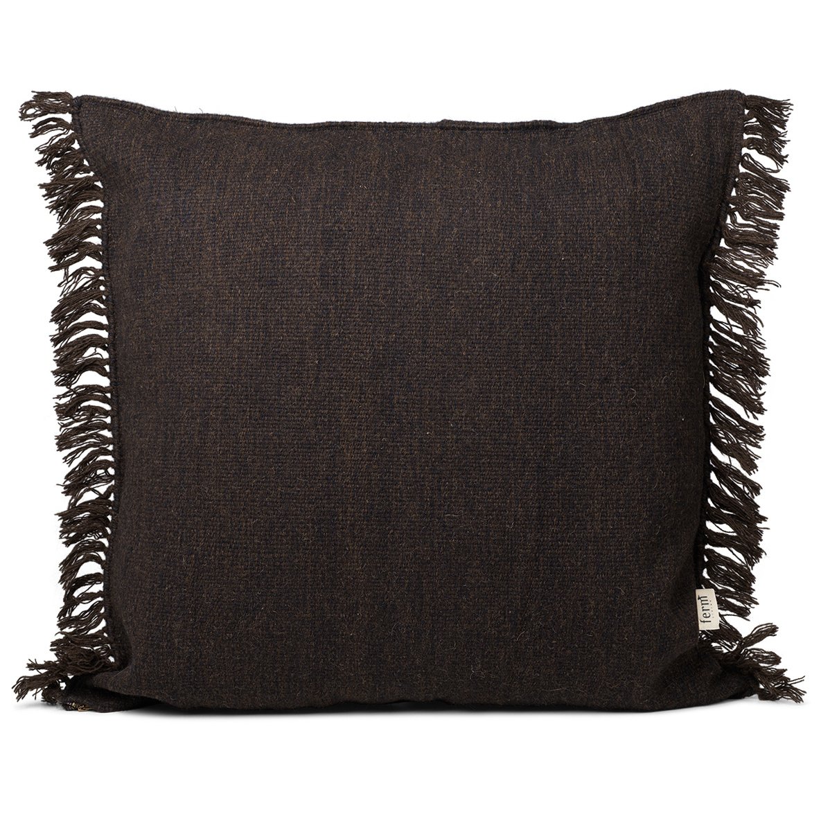 Bilde av ferm LIVING Kelim pute med frynser L 80 x 80 cm Dark melange