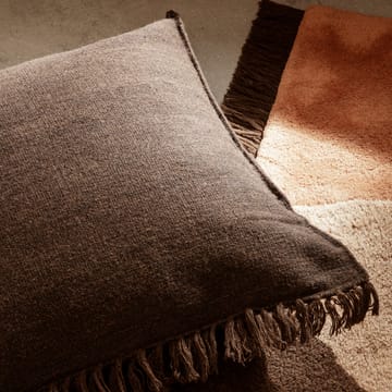 Kelim pute med frynser L 80 x 80 cm - Dark melange - Ferm Living