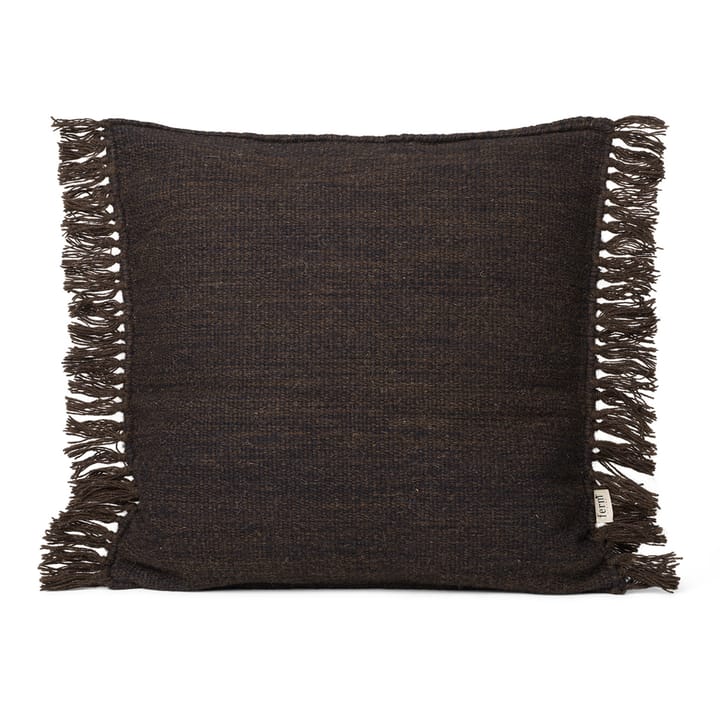 Kelim pute med frynser S 50 x 50 cm, Dark melange Ferm Living