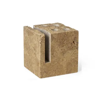 Klint penneholder 9 x 9 cm - Beige travertin - Ferm Living