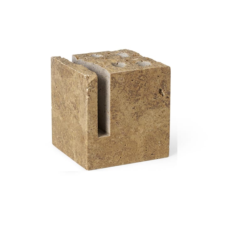 Klint penneholder 9 x 9 cm - Beige travertin - Ferm LIVING