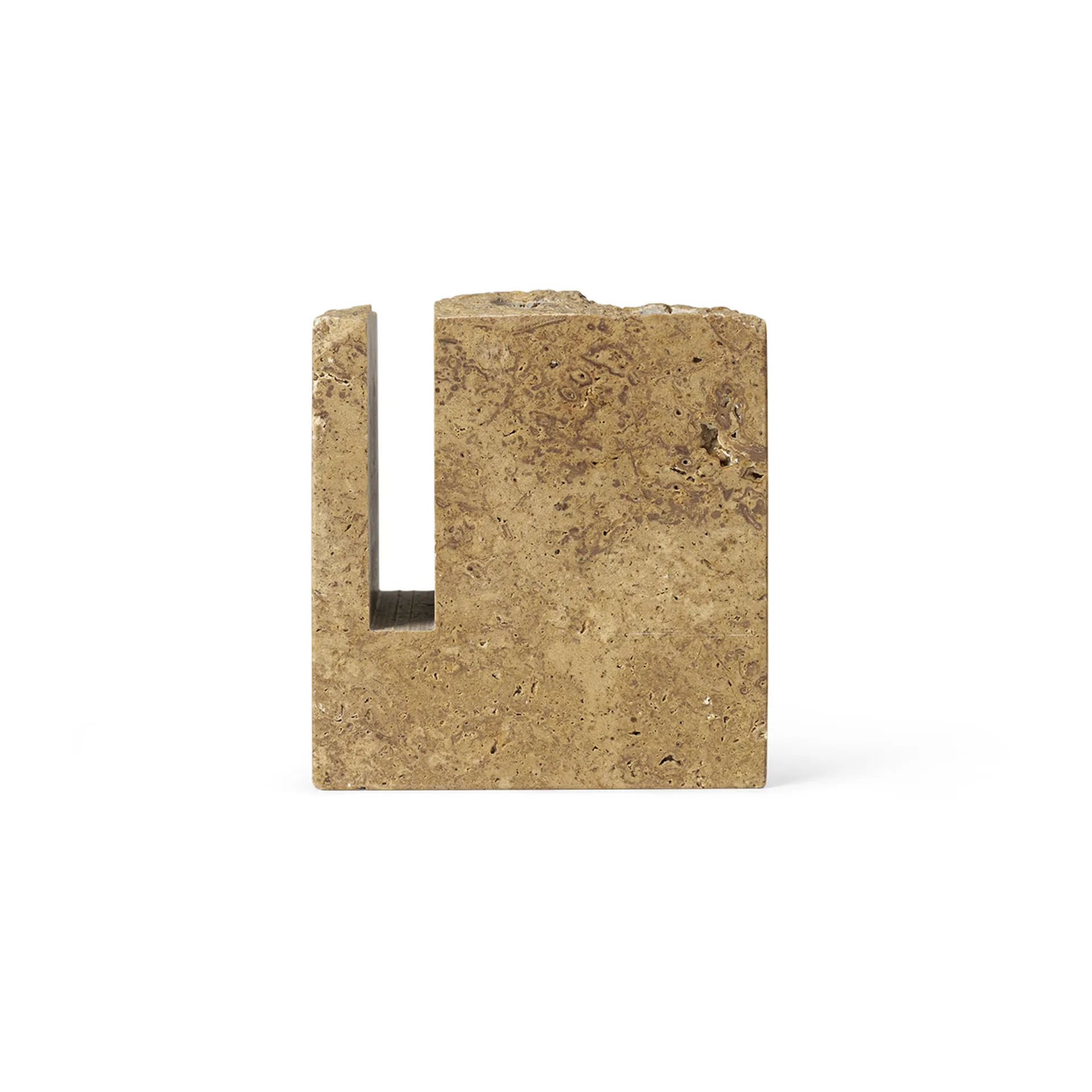 Klint penneholder 9 x 9 cm, Beige travertin Ferm Living