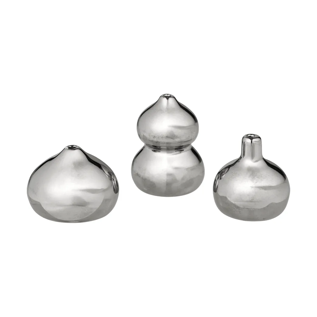 Komo vasee mini sett med 3, Silver Ferm Living