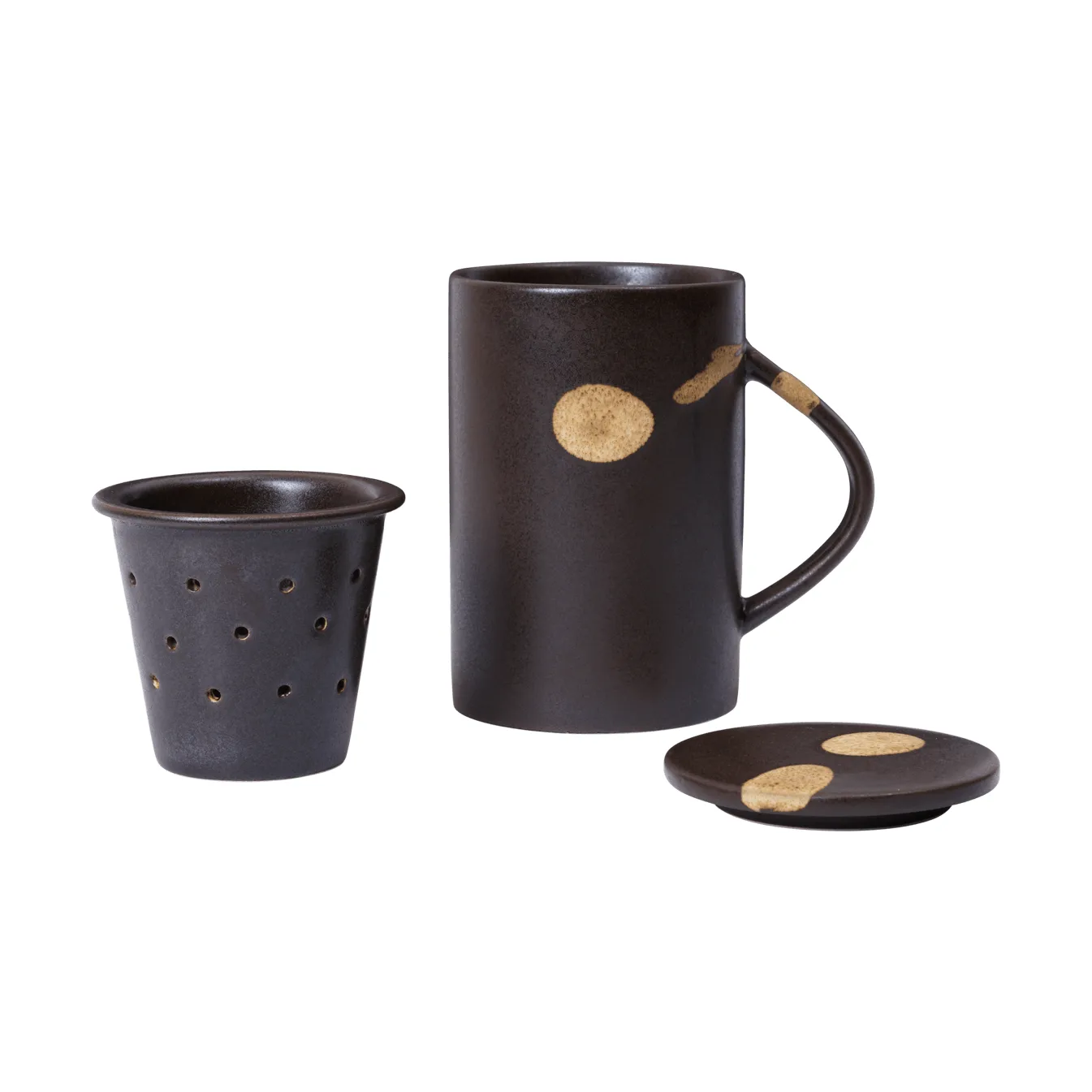 Koyo tekopp med tesil 40 cl, Dark brown-buff Ferm Living