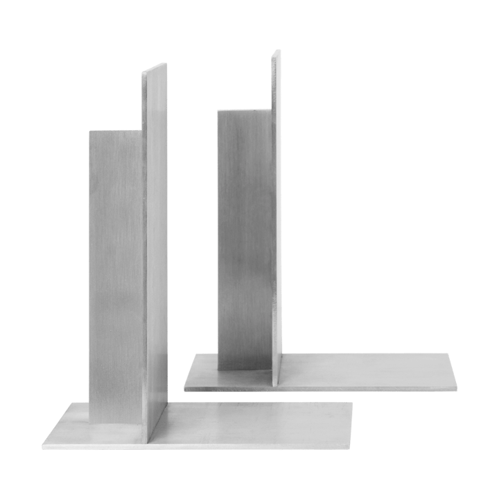 Lager bokstøtte 2-pack - Aluminium - Ferm Living
