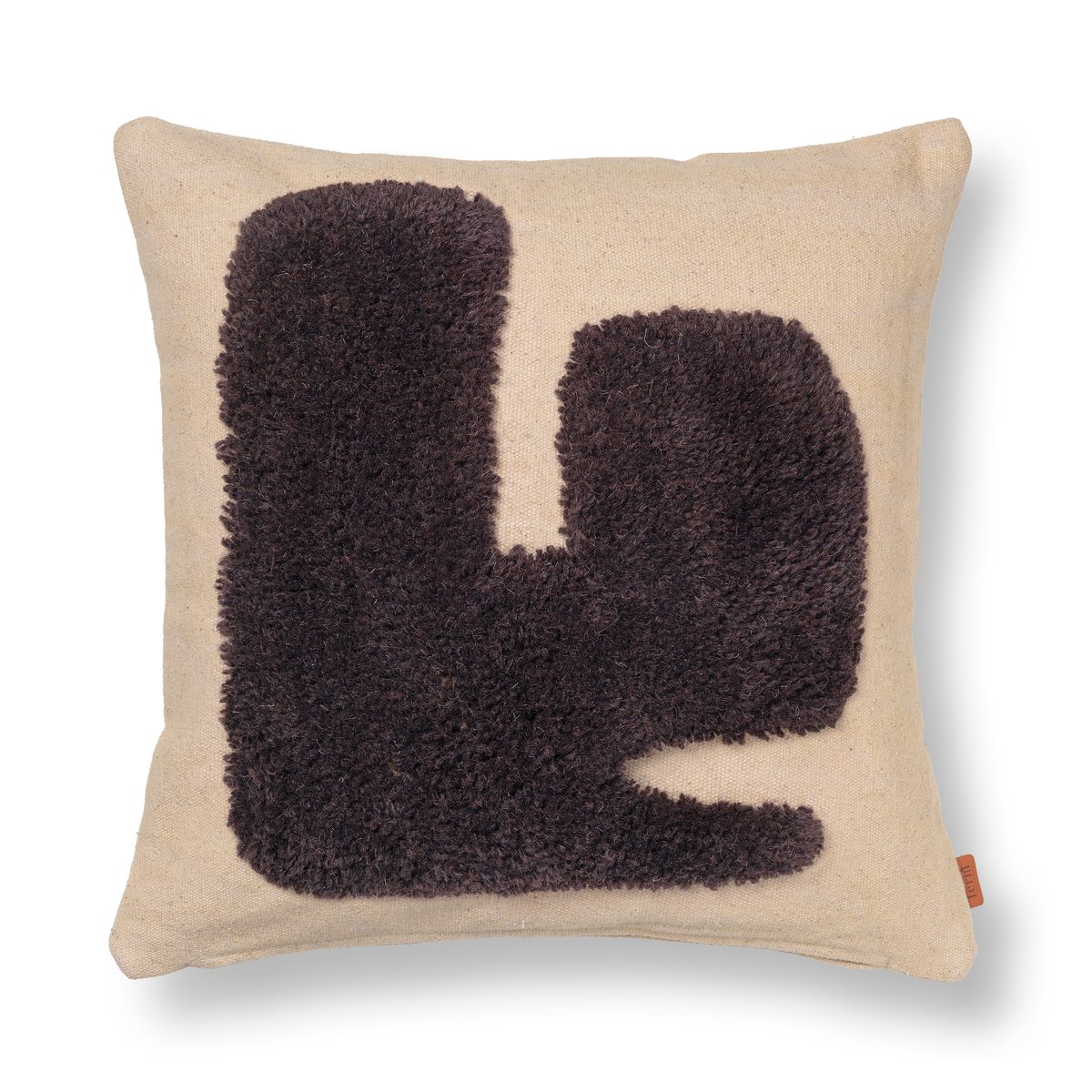 Bilde av Ferm Living Lay pute 50 x 50 cm Sand / Dark Brown