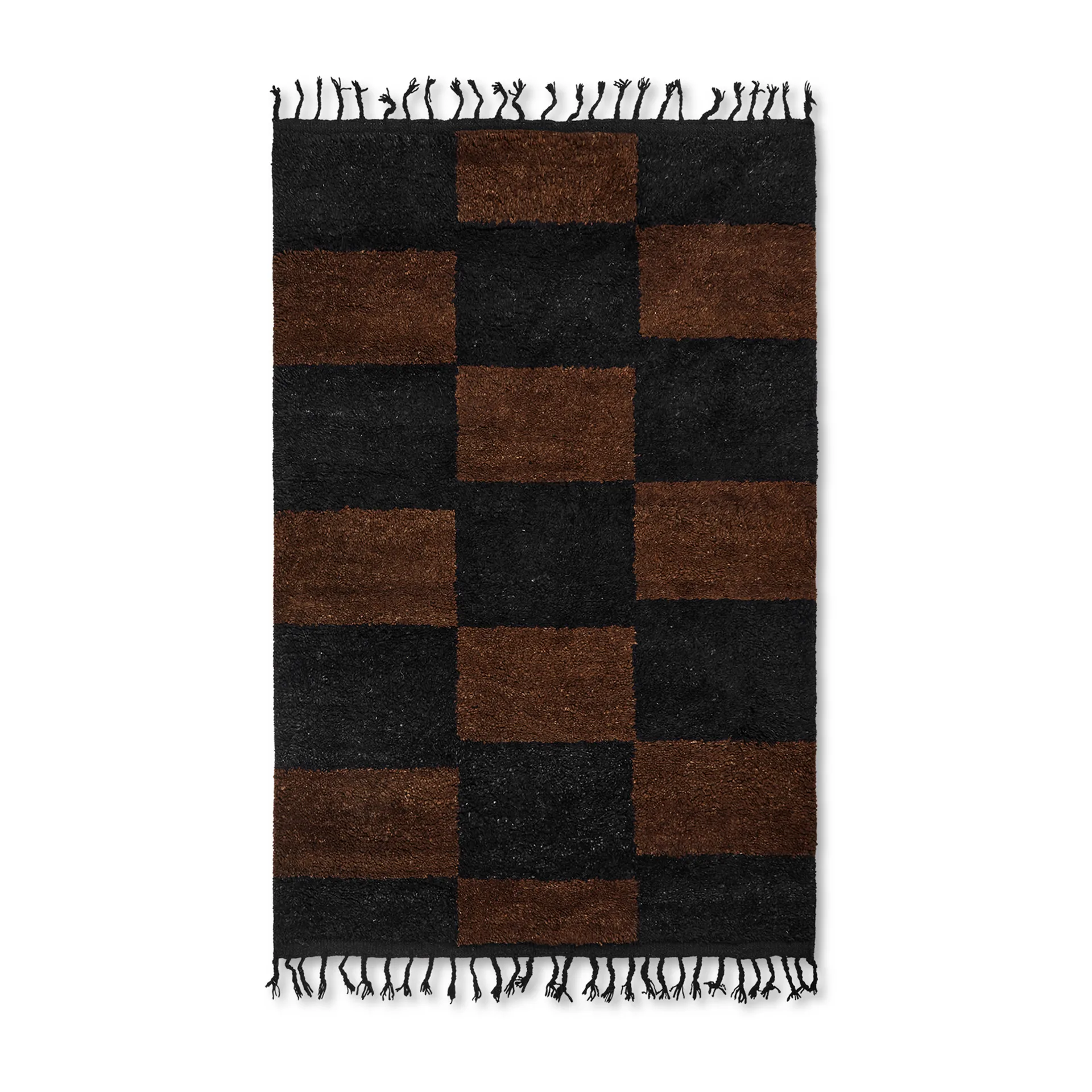 Mara håndknytt teppe 120 x 180 cm, Black-chocolate Ferm Living