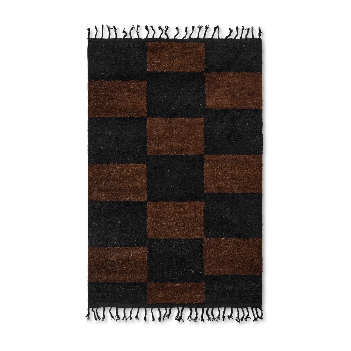 Bilde av ferm LIVING Mara håndknytt teppe 120 x 180 cm Black-chocolate